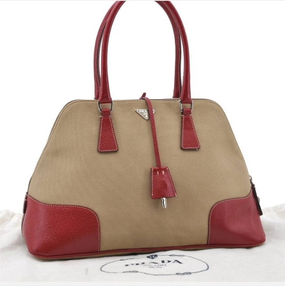 Prada Handbags - Prada Canvas & Leather Handbag